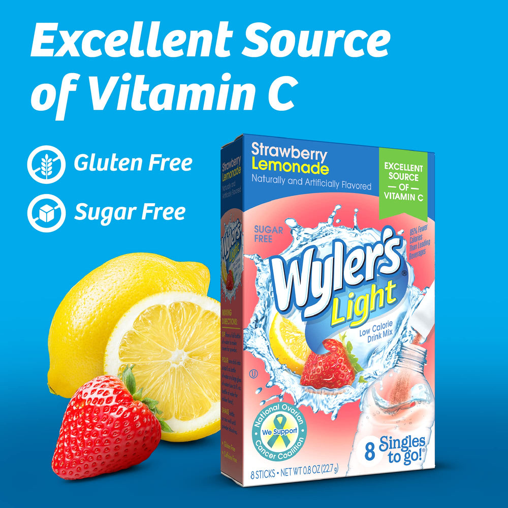 Wyler's Light 5-calorie sugar-free packet for on-the-go hydration.