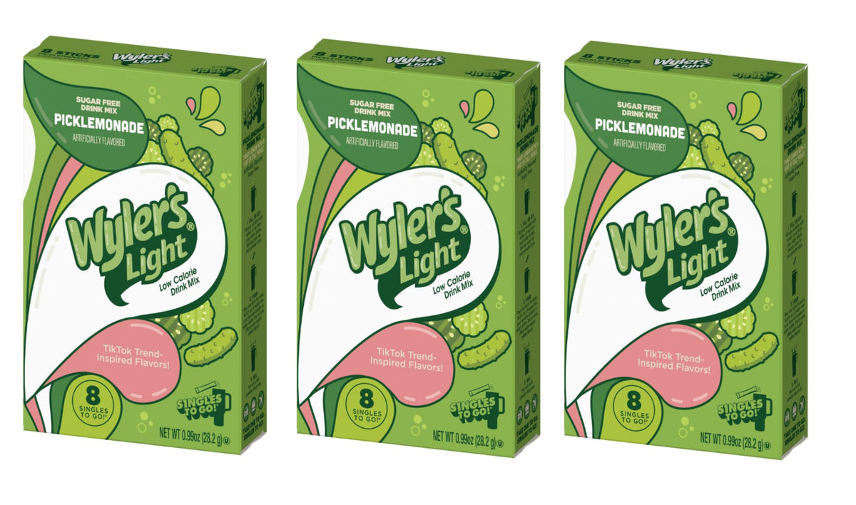 Wyler's Light Pickle Lemonade packet for quick, on-the-go hydration.