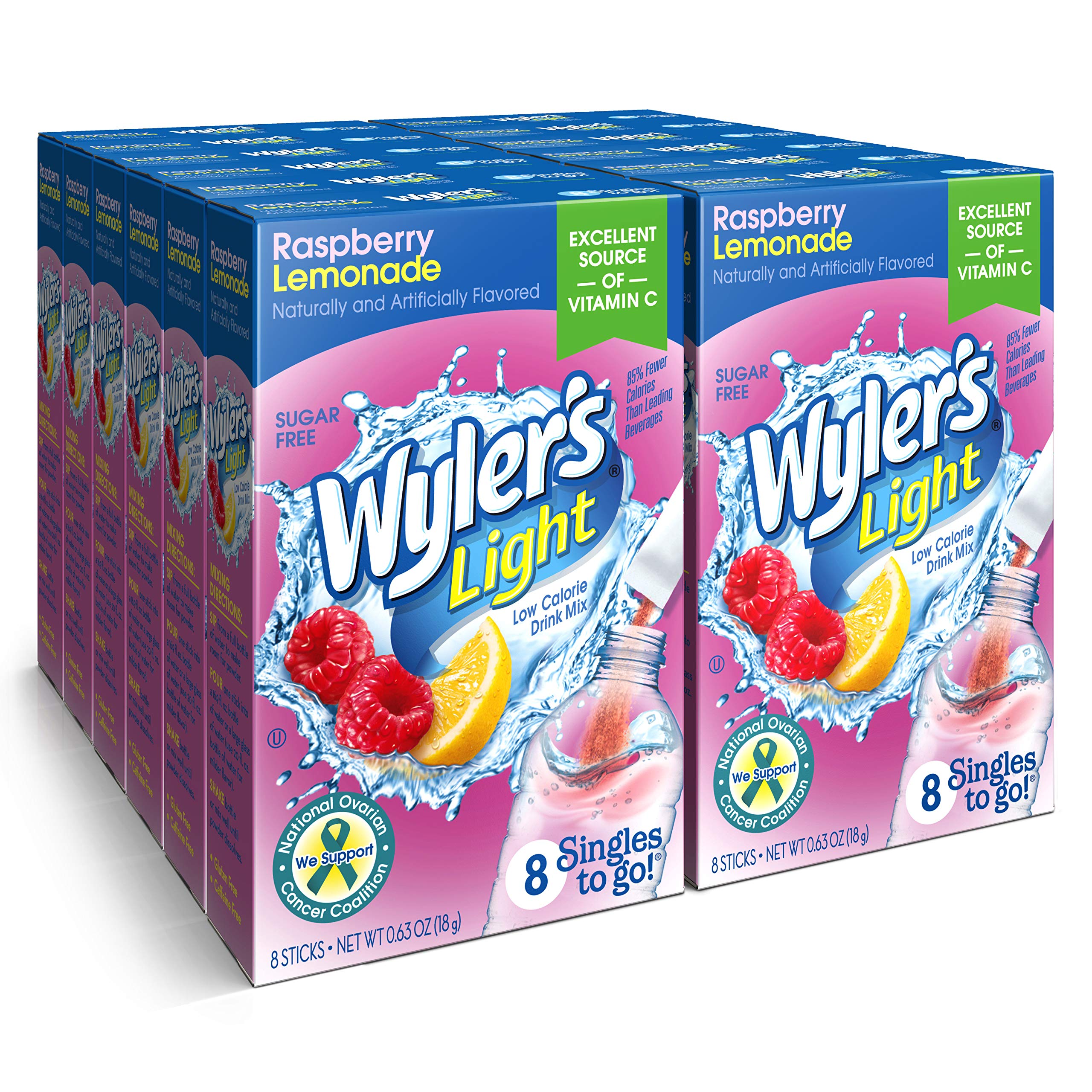 Wyler's Light Raspberry Lemonade single packet for on-the-go hydration.