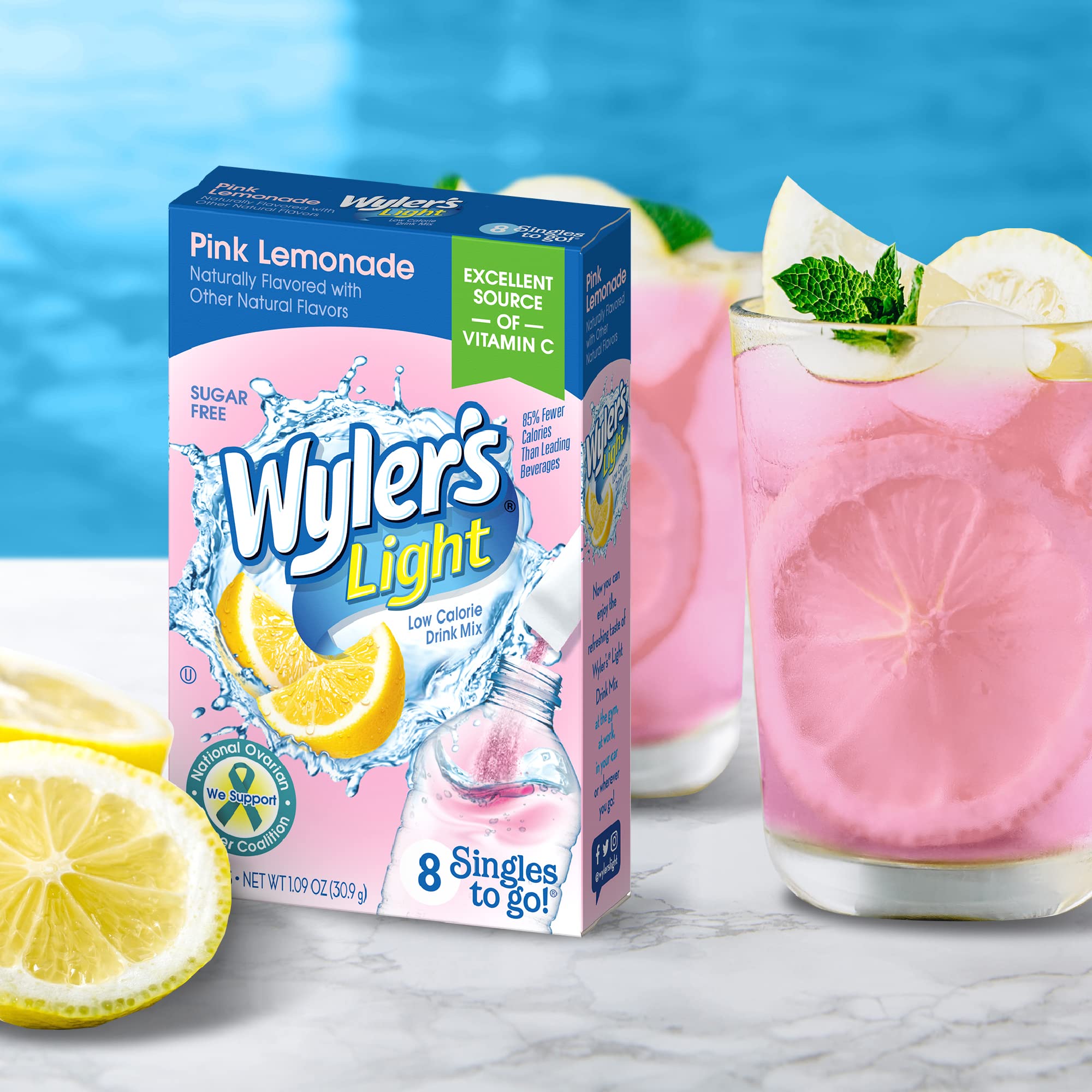Wyler's Light single-to-go packet shown for quick, low-calorie hydration.