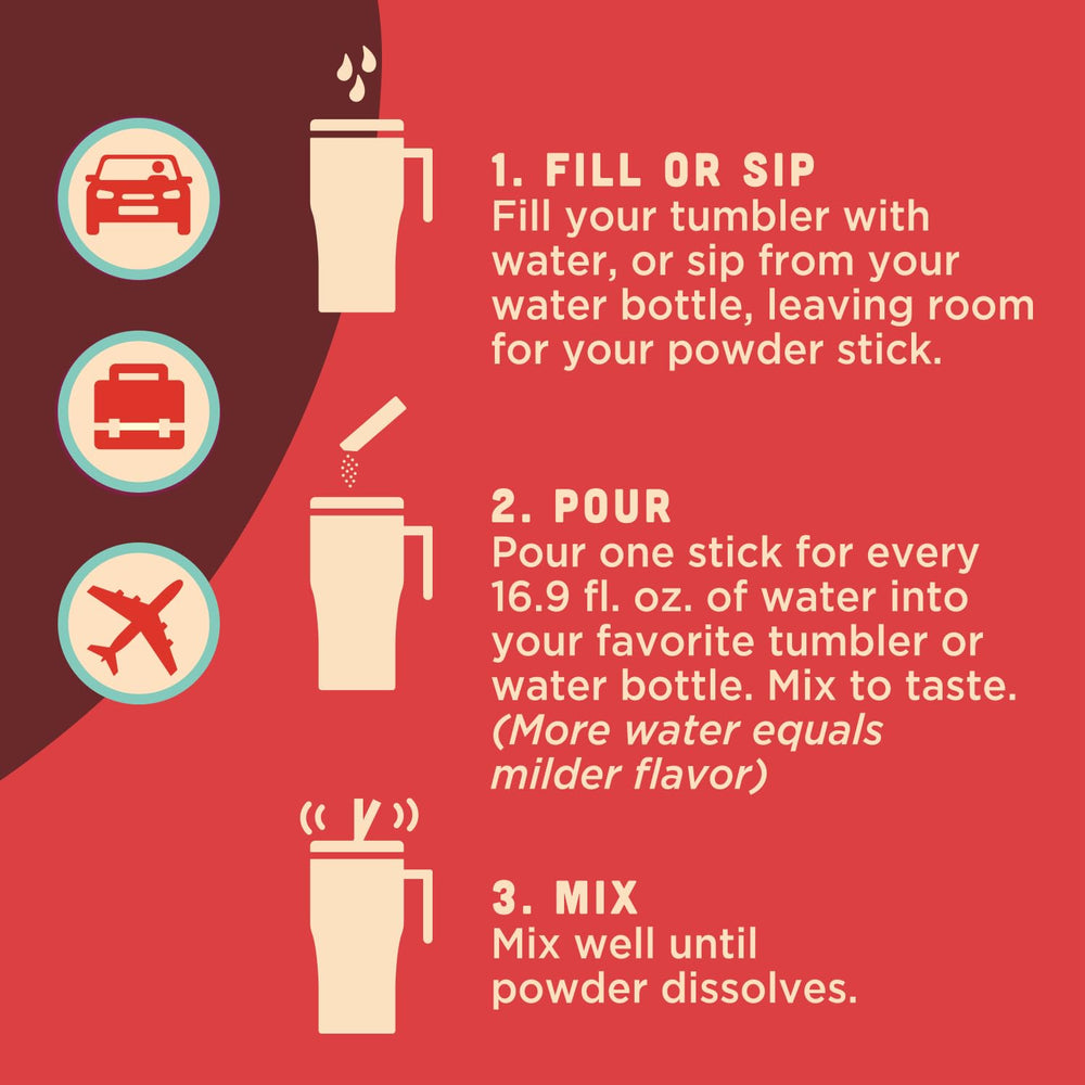 Wyler's Light stick dissolving in a glass to reveal soda-inspired hydration.