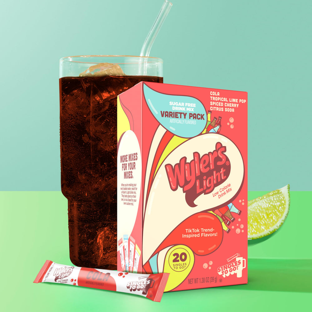 Wyler's Light Spiced Cherry stick dissolving for flavorful hydration on the go.