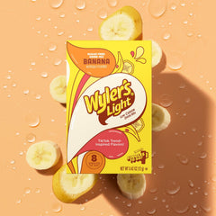 Wyler's Light Watertok Banana single packet closeup for sugar-free refreshment