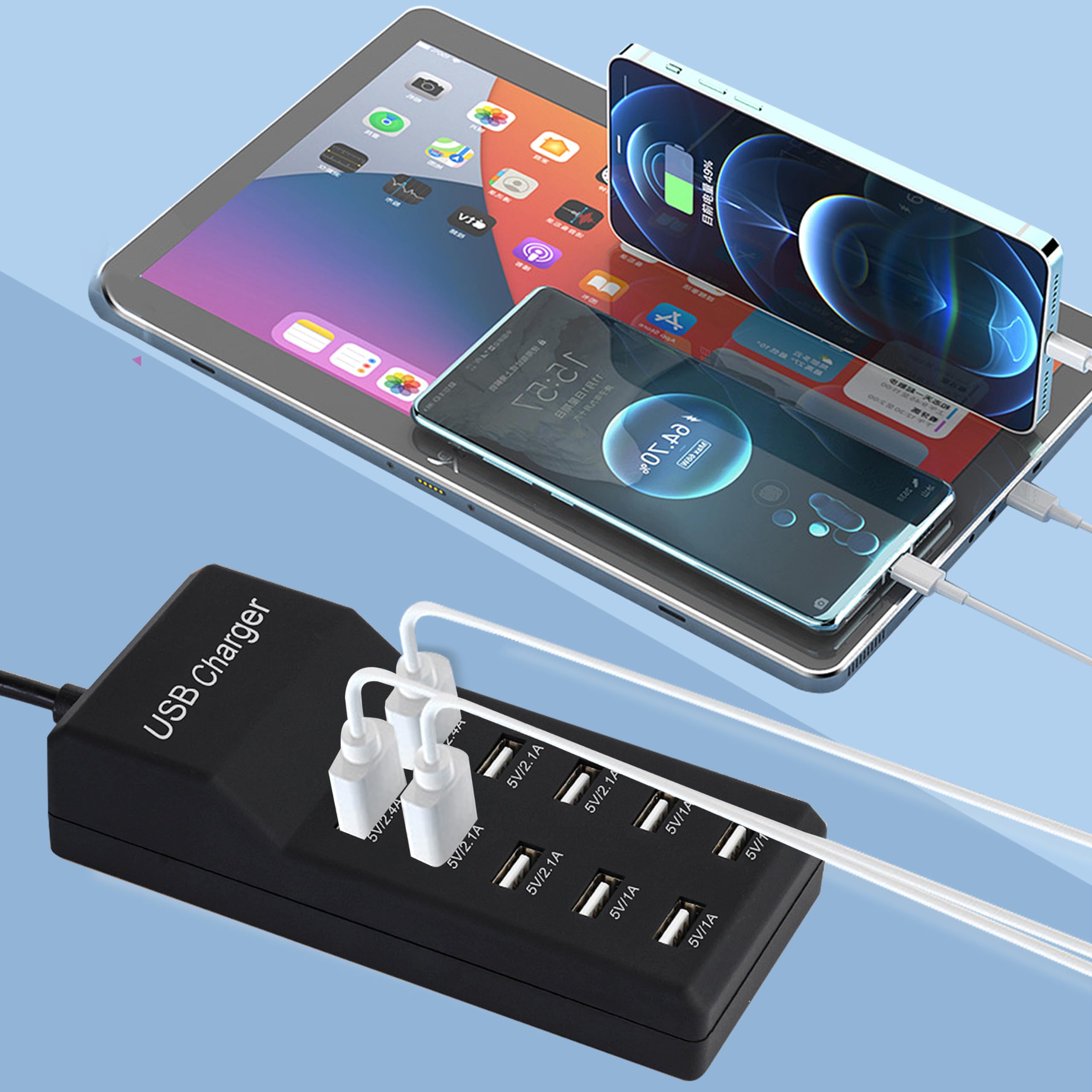 Wyssay 10-port smart USB ports dense layout for simultaneous charging