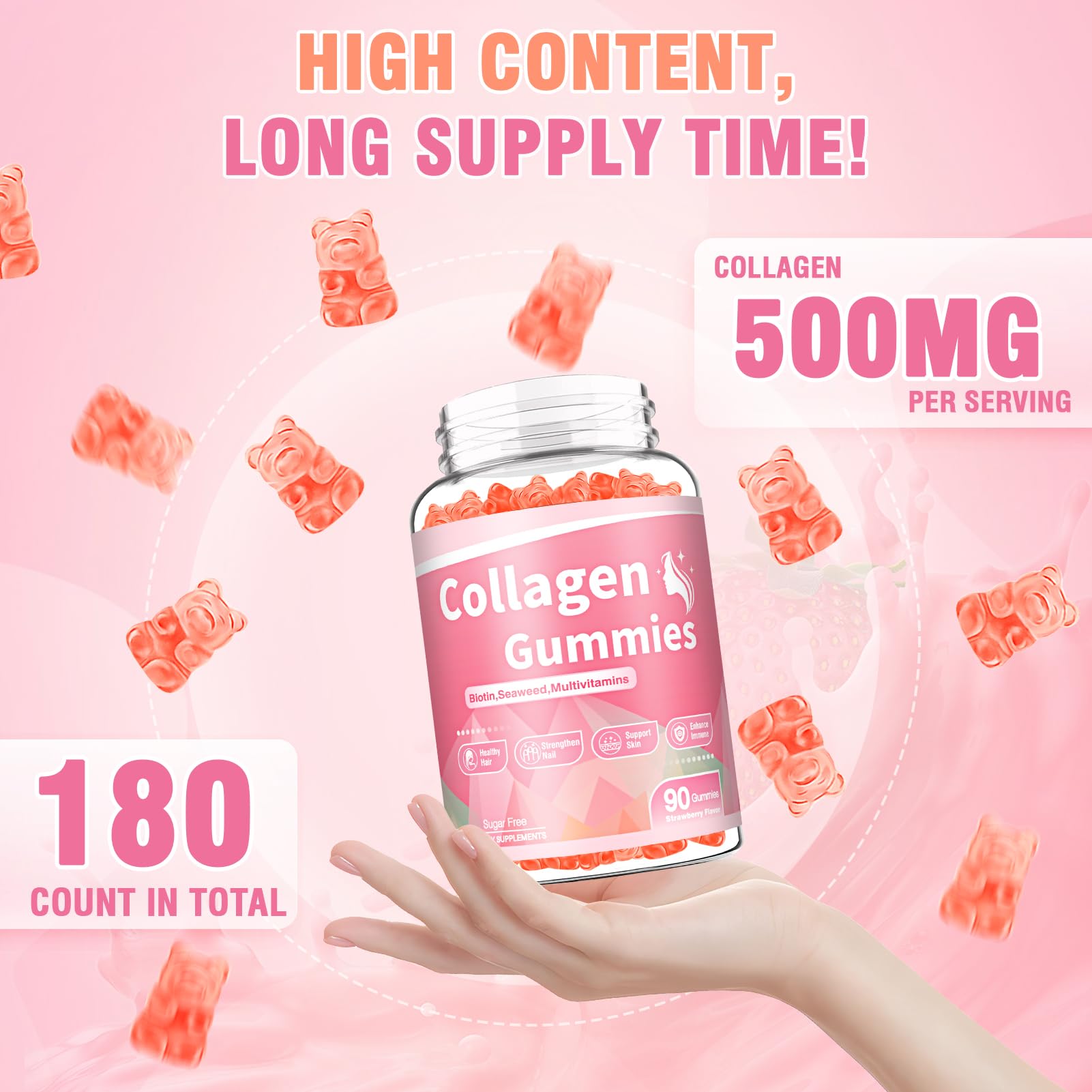 WyuuKi collagen gummies ingredients panel highlighting vitamins and biotin