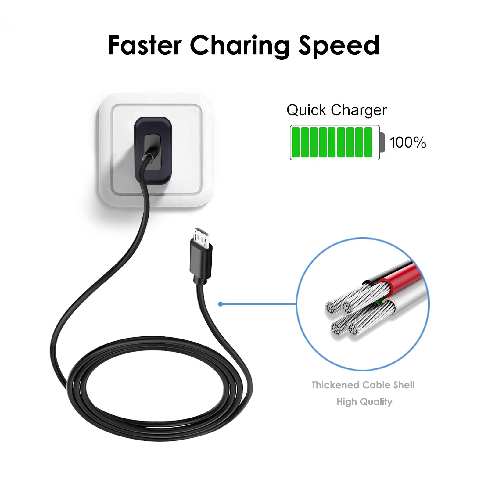 WZHENB 5 ft micro USB cable designed for everyday charging and data sync