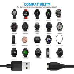 WZHENB magnetic charging cable for Garmin watches for effortless charging