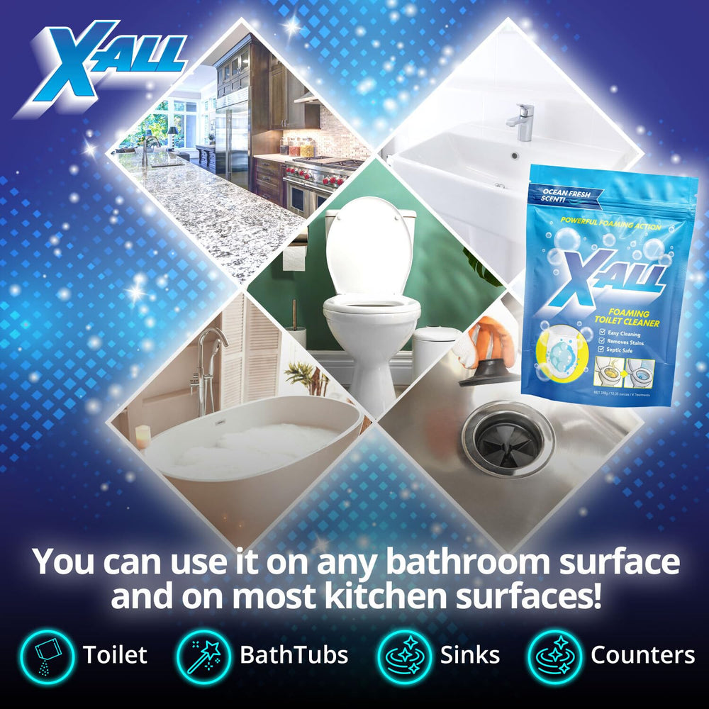 X-ALL no-scrub cleaning helps maintain a spotless bowl with ease.