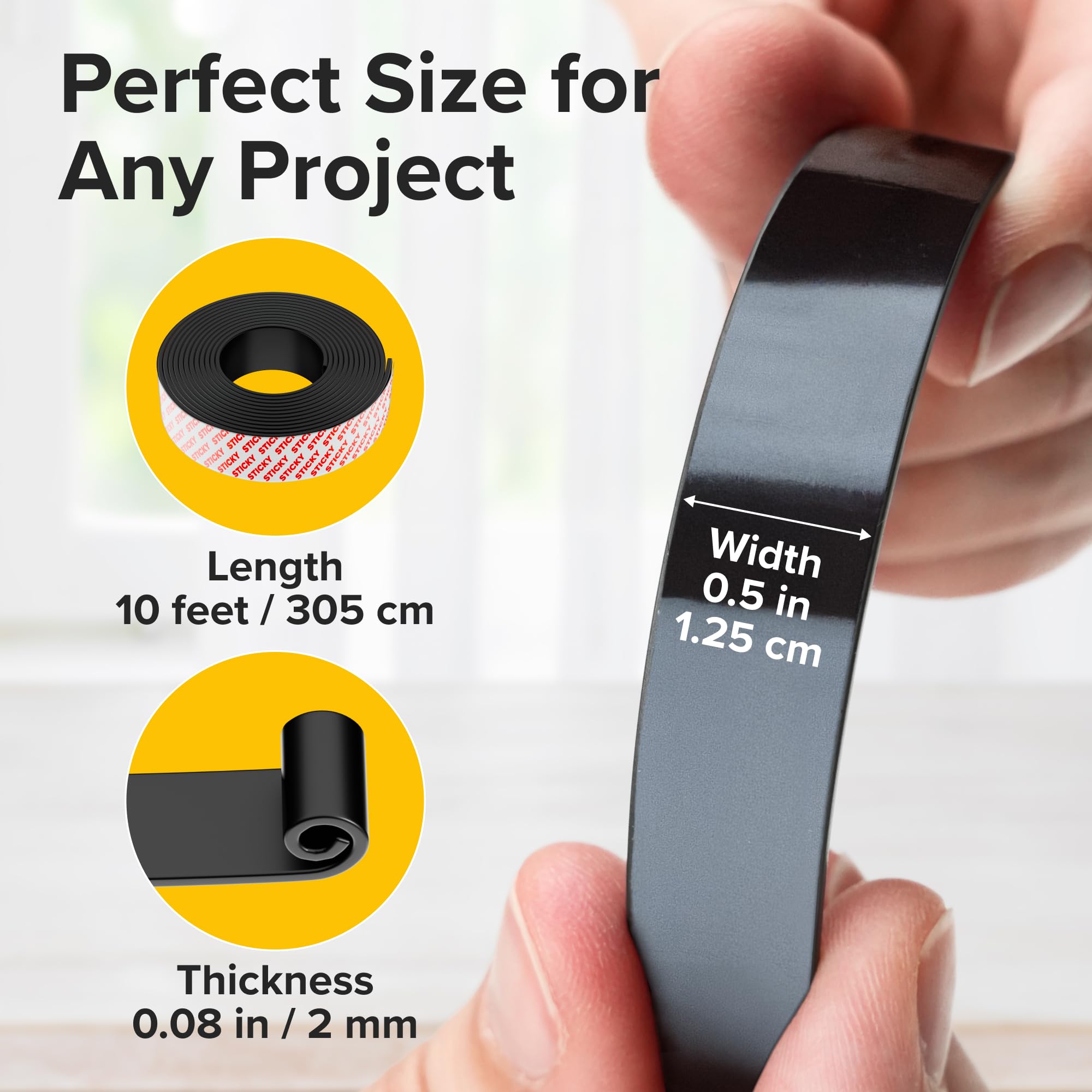 X-bet MAGNET adhesive-backed tape securing metal surface displays.
