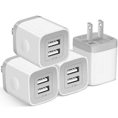 X-EDITION USB wall charger block front view with dual ports for simultaneous charging
