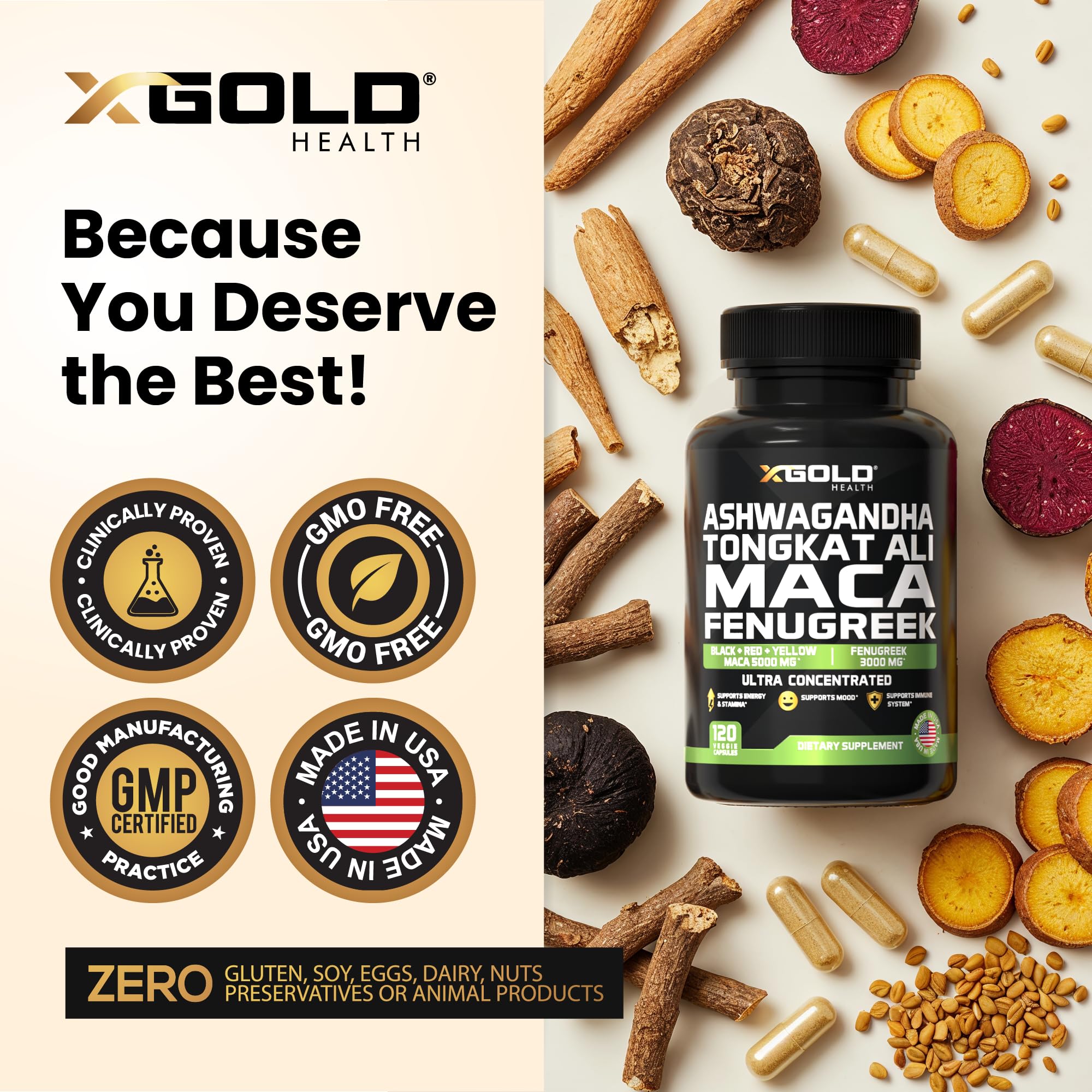X Gold Health fenugreek-10-1 extract capsule for daily vitality.