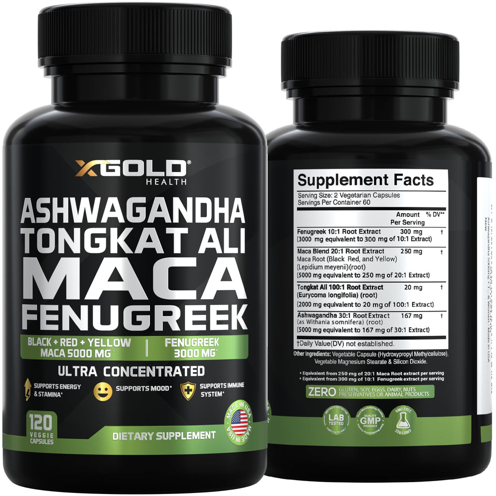 X Gold Health product label detail with concentration highlights.