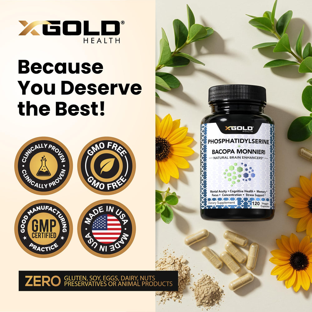 X Gold Health packaging showcases a vegetarian capsule option and sustainable manufacturing.