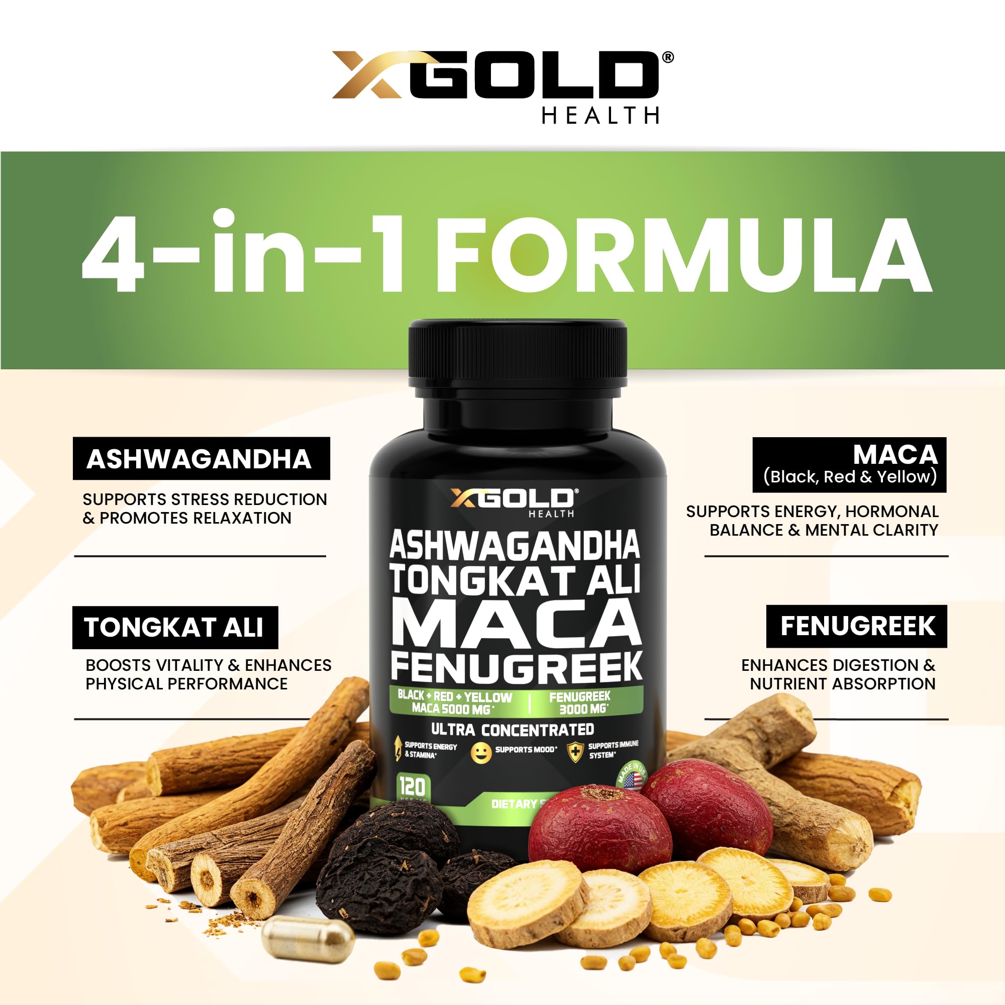 X Gold Health tongkat-ali-50-1 extract capsule for sustained energy.