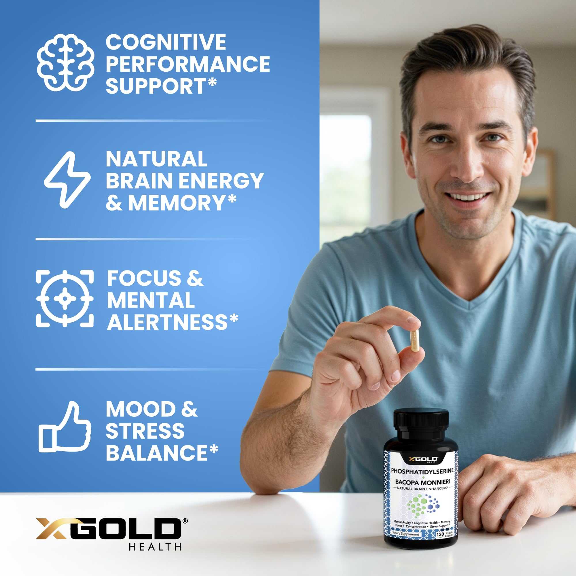 X Gold Health product label reveals premium ingredients and clean, allergen-free formulation for thoughtful use.