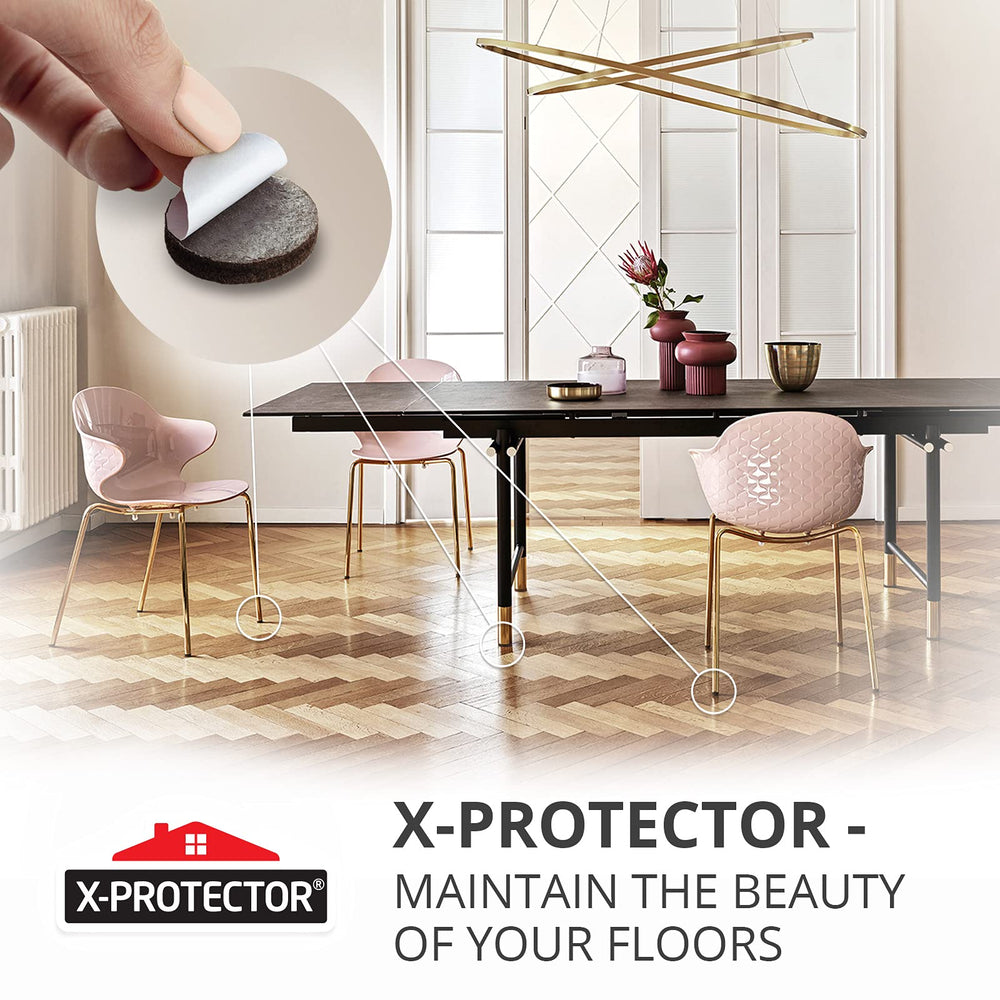X-Protector 56-piece set guards floors and keeps furniture feet quiet.