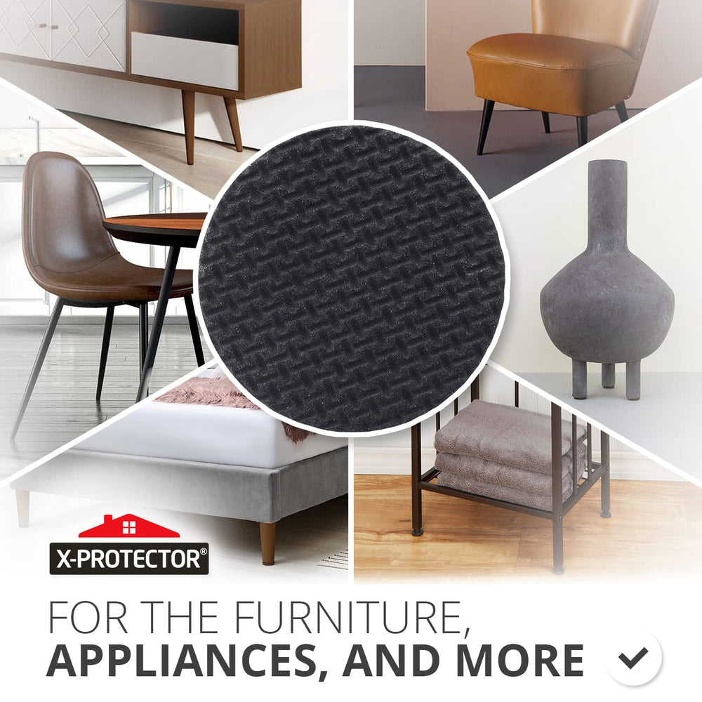 X-PROTECTOR adhesive furniture feet securing grip on wood floors