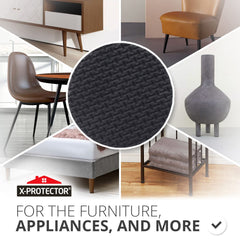 X-PROTECTOR adhesive furniture feet securing grip on wood floors