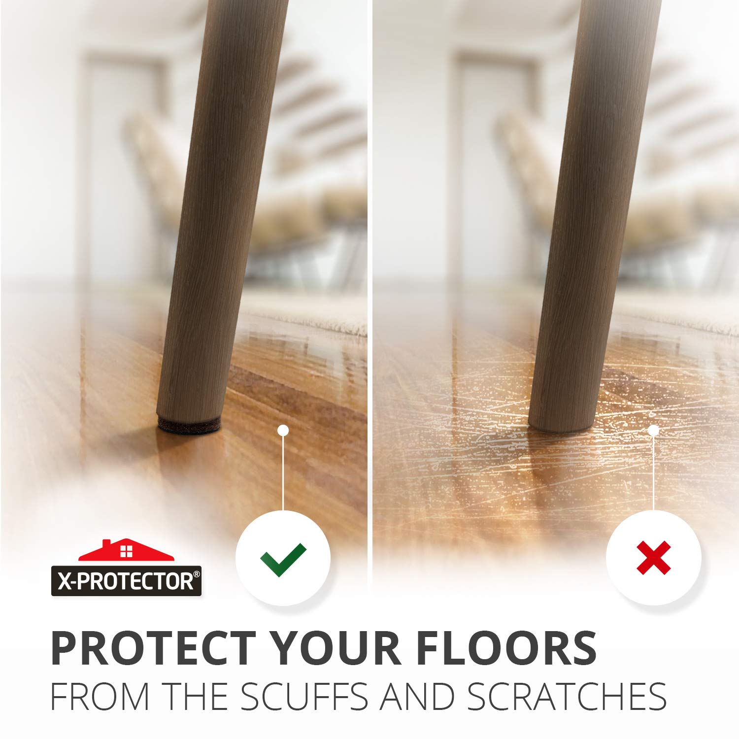 X-PROTECTOR furniture legs with improved stability and grip
