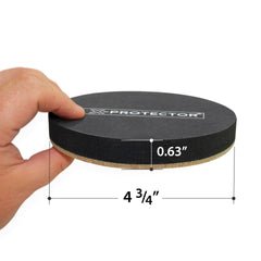 X-Protector heavy-duty felt sliders close-up on wood floor.