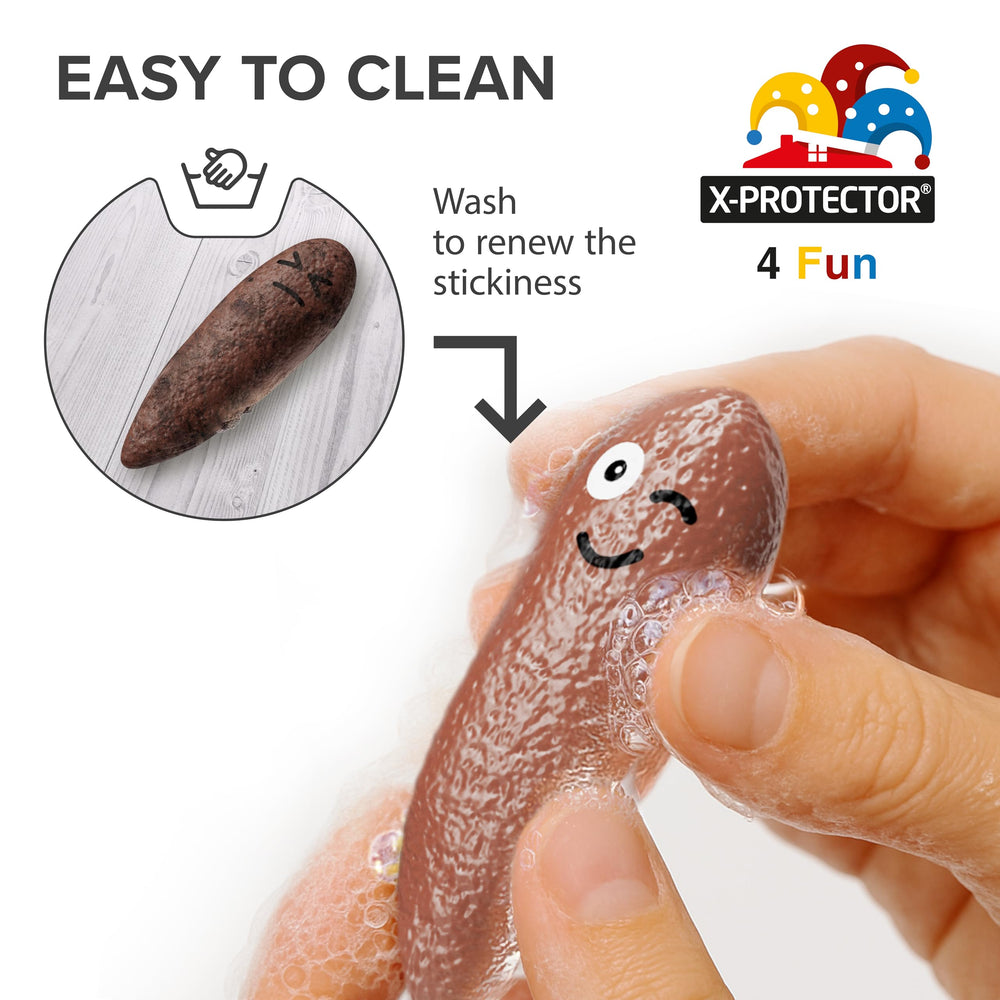 X-Protector gag poop slingshot for playful gifts and pranks.