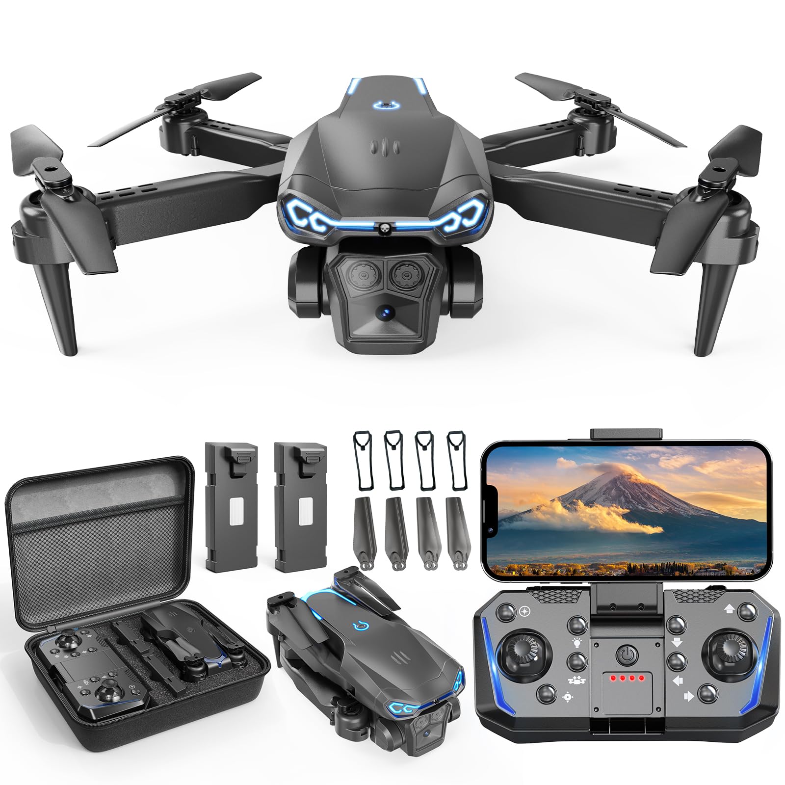 X-shop foldable drone with 1080p camera delivers crisp aerial shots for beginners.