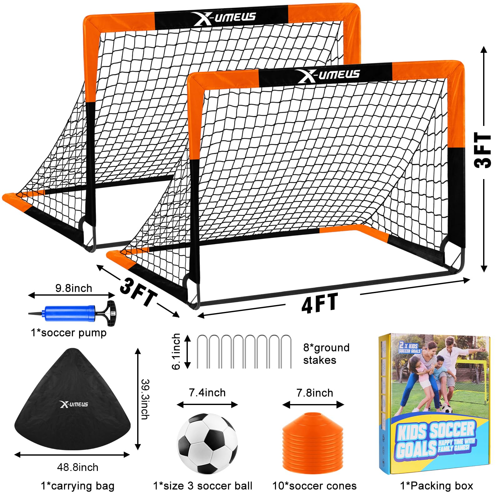 X-UMEUS pop-up goal ready for quick setup and transport