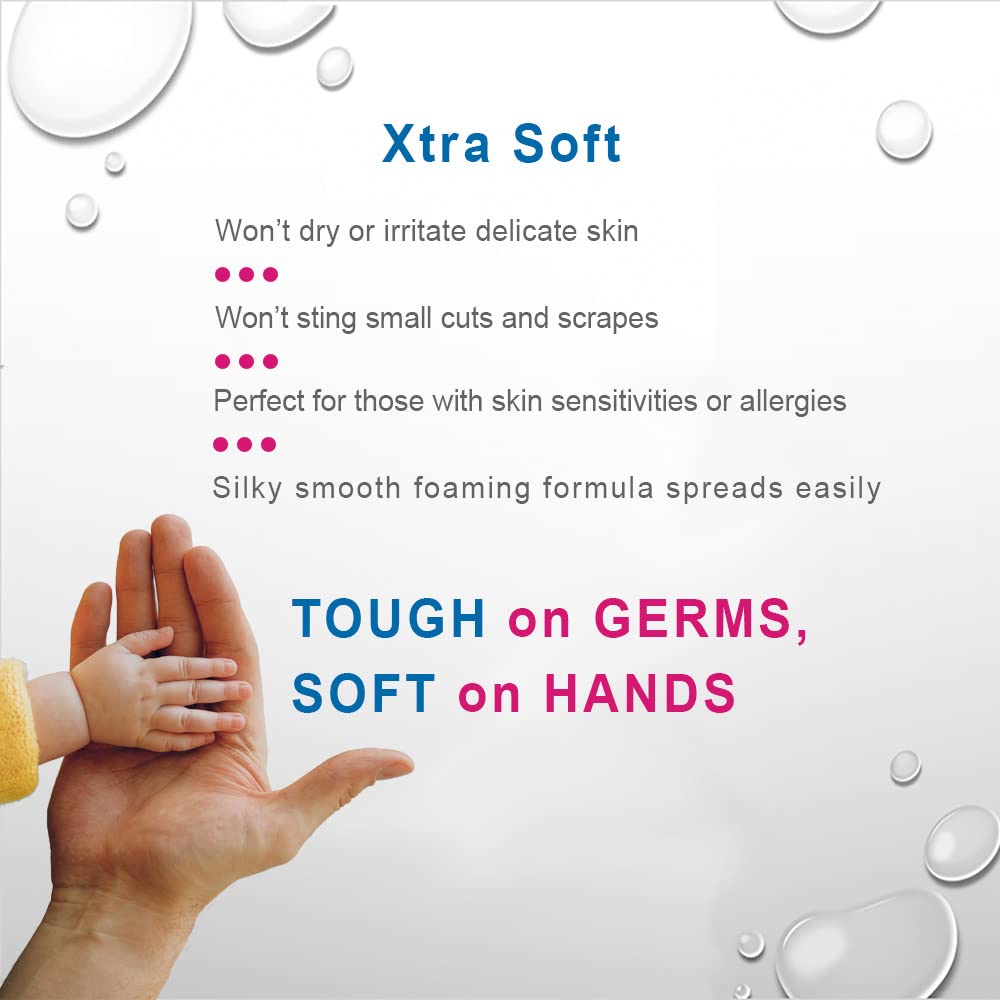 X3 Clean unscented hand sanitizer foam applying without sticky residue.