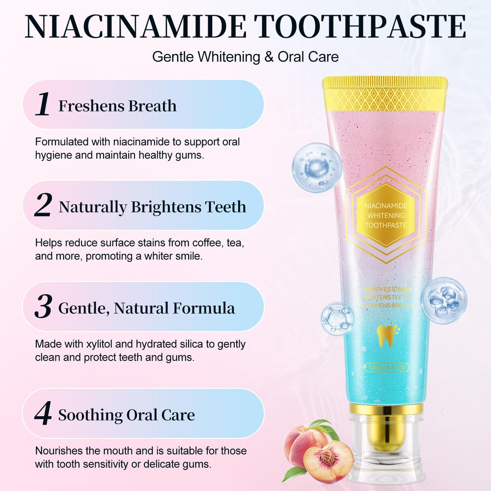 Xaarty Niacinamide toothpaste ingredients banner featuring papain and peppermint oil.