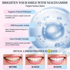 Xaarty Niacinamide toothpaste tubes side-by-side for daily use and freshness.