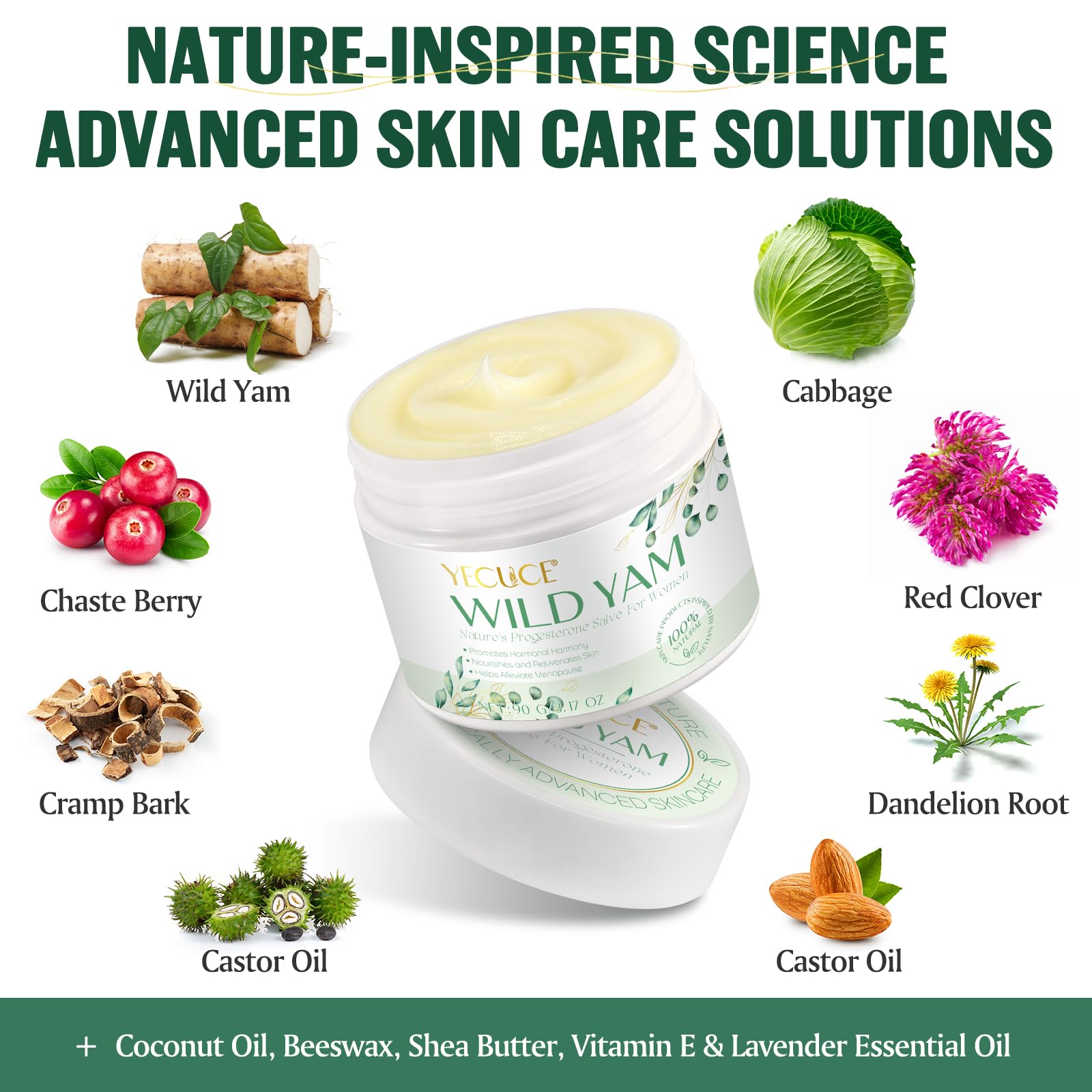 Xaarty Wild Yam Cream hand application showing application on dry hands.