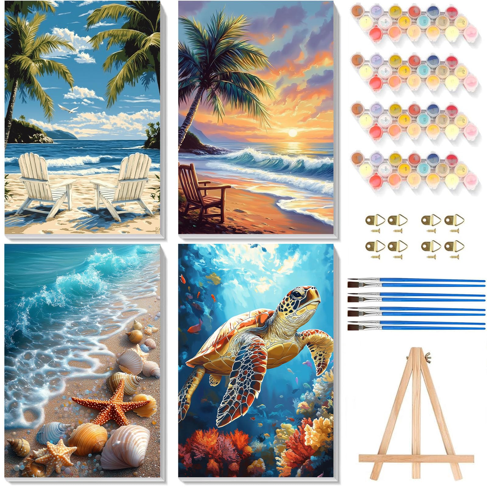 xackcme 4-pack framed canvas ideal for wall display and mindful painting.