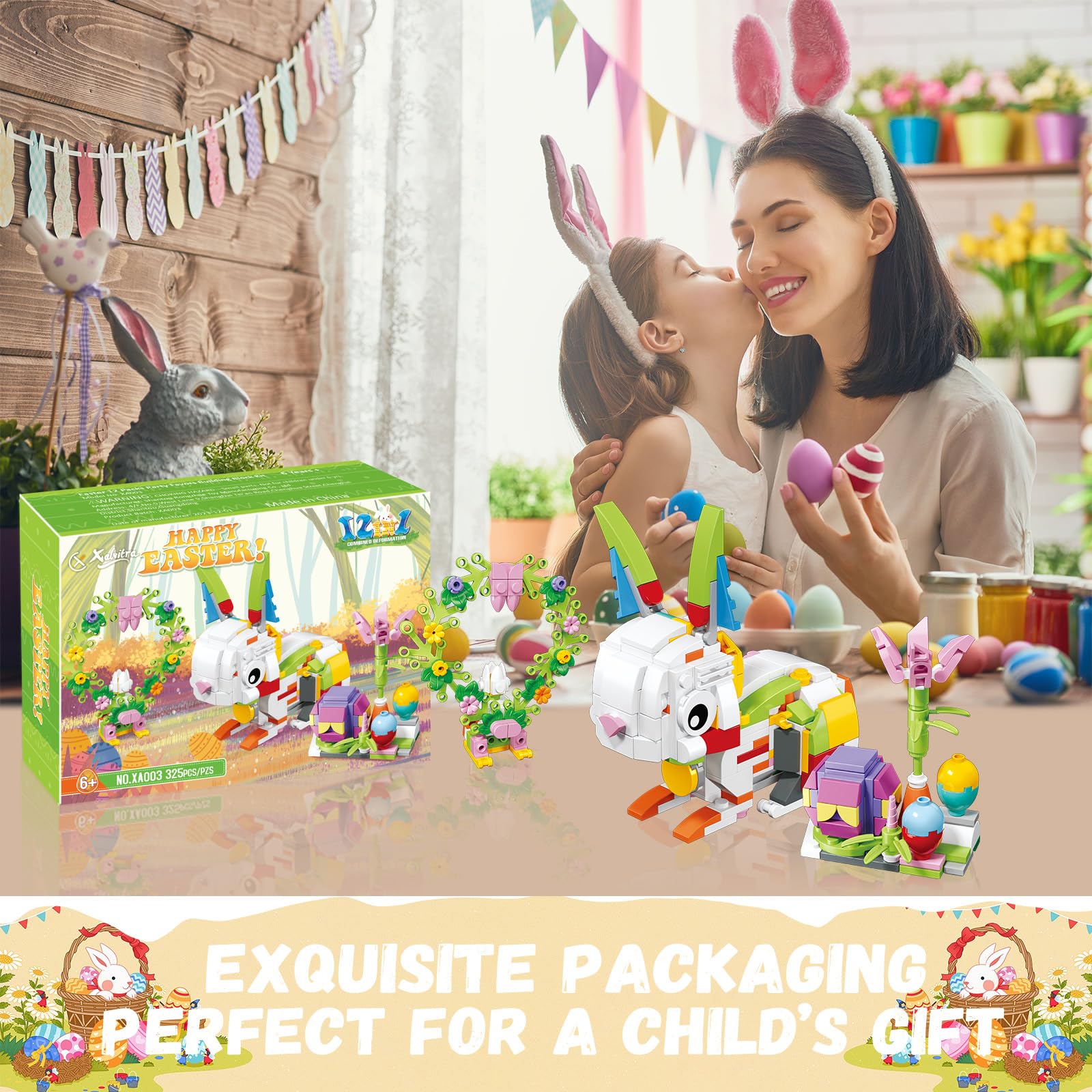Xalvitra Easter bricks toy gift with 12 designs to entertain kids