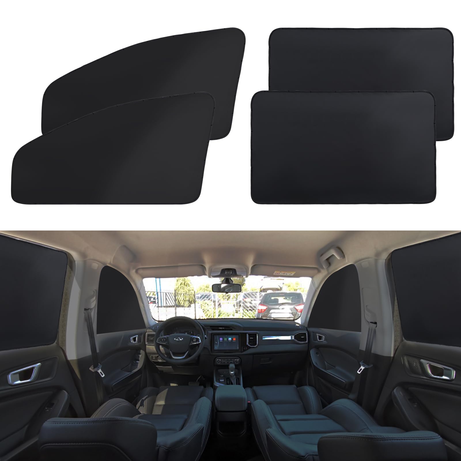 XCBYT front window shade with magnets providing privacy and UV protection
