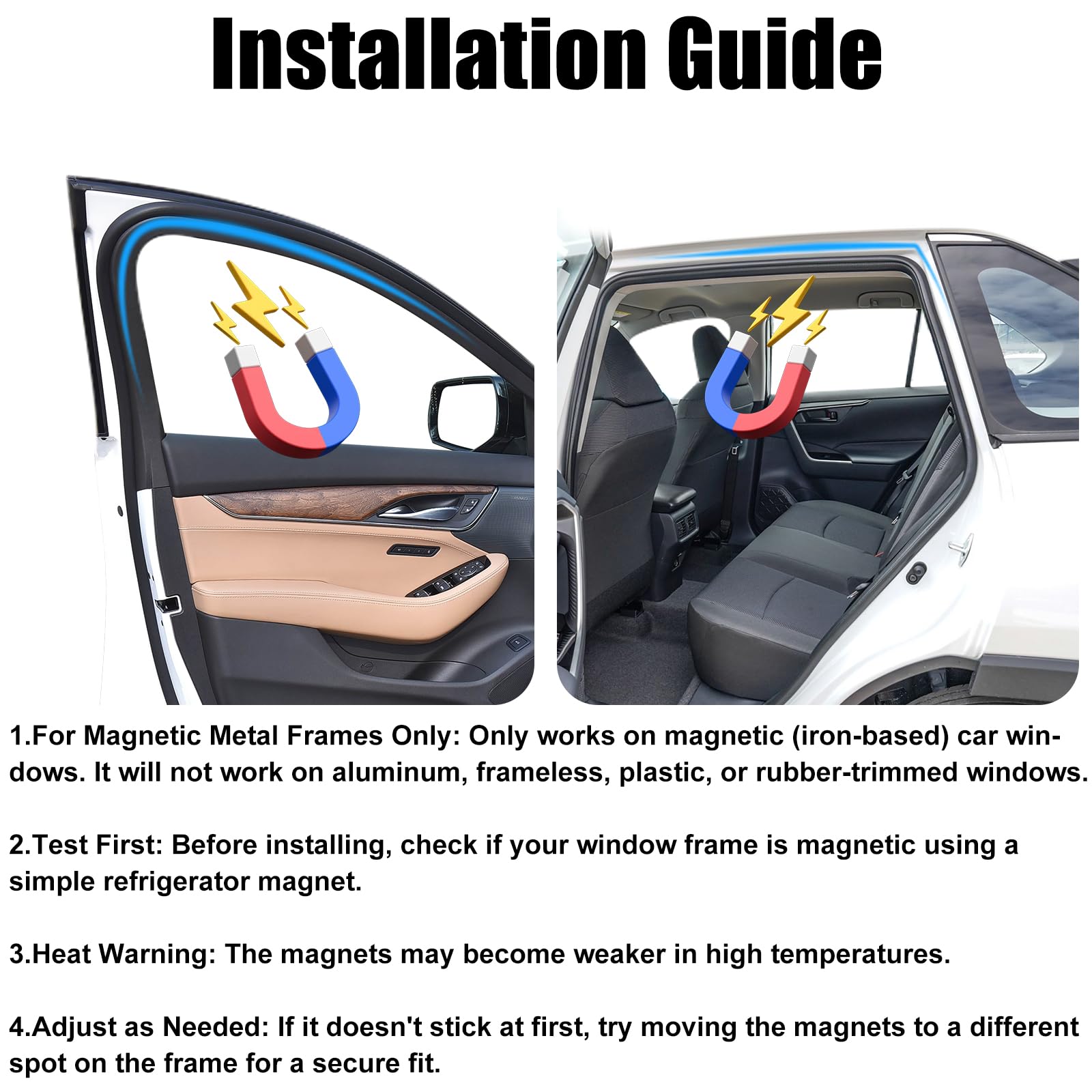 XCBYT iron-frame compatibility note for magnetic shades