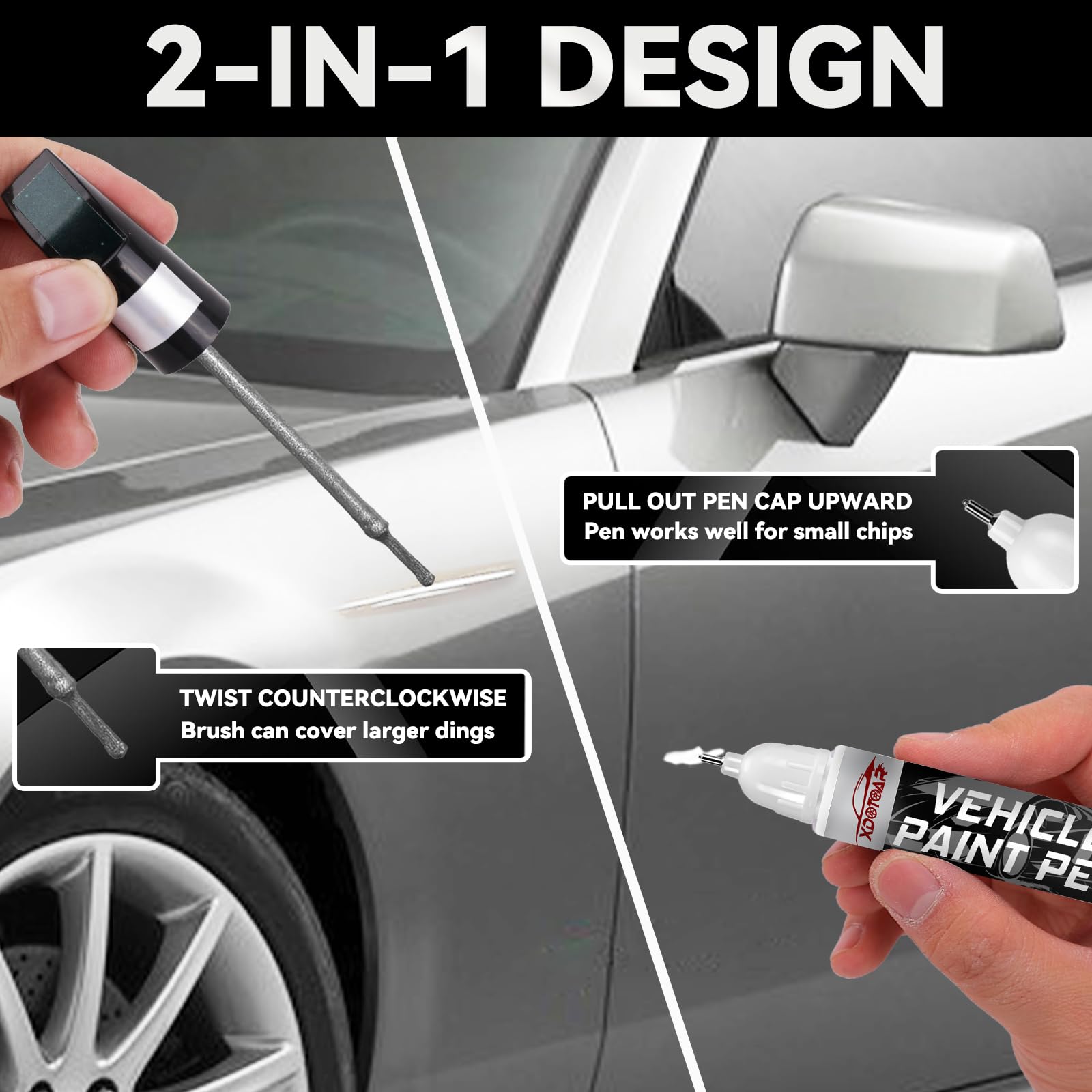 Xdotoar grey touch up paint dries in minutes for quick, on-the-go fixes.