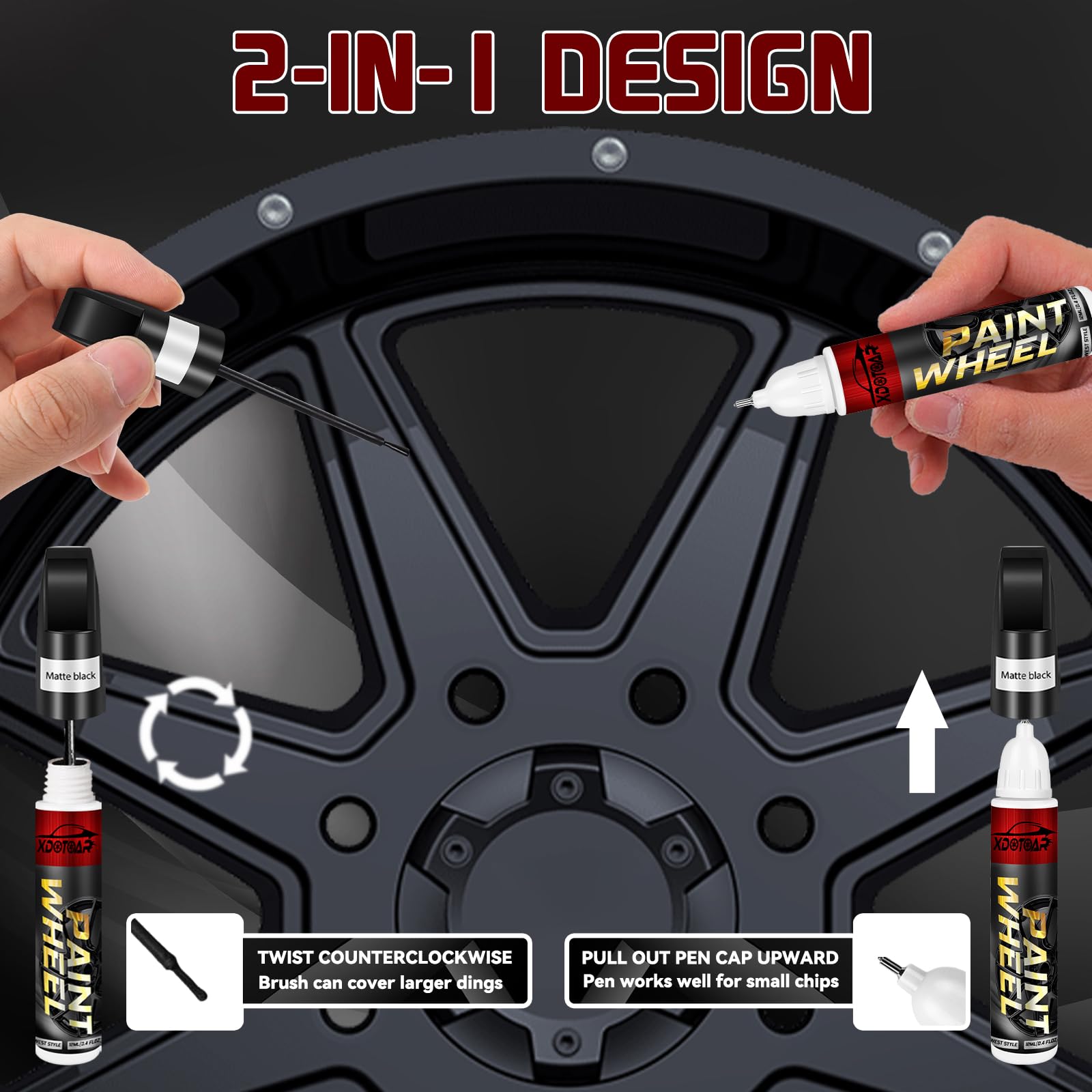 Xdotoar metal tip enables precise small-chip repair on rims and metal.