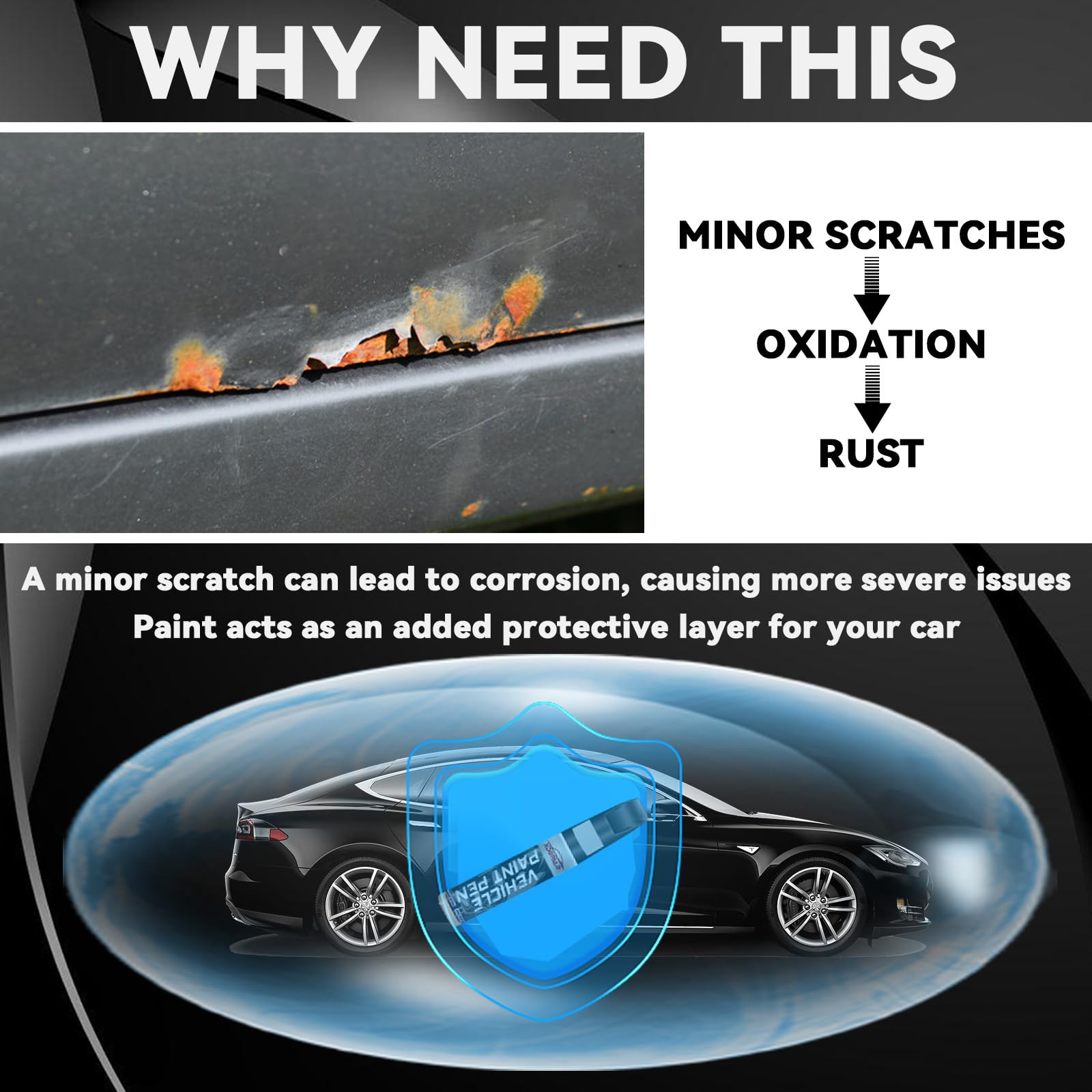 Xdotoar Pearl Black touch-up paint weatherproof protection preserves finish.