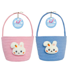 XENTUMI Easter basket with rabbit design for kids' egg hunts