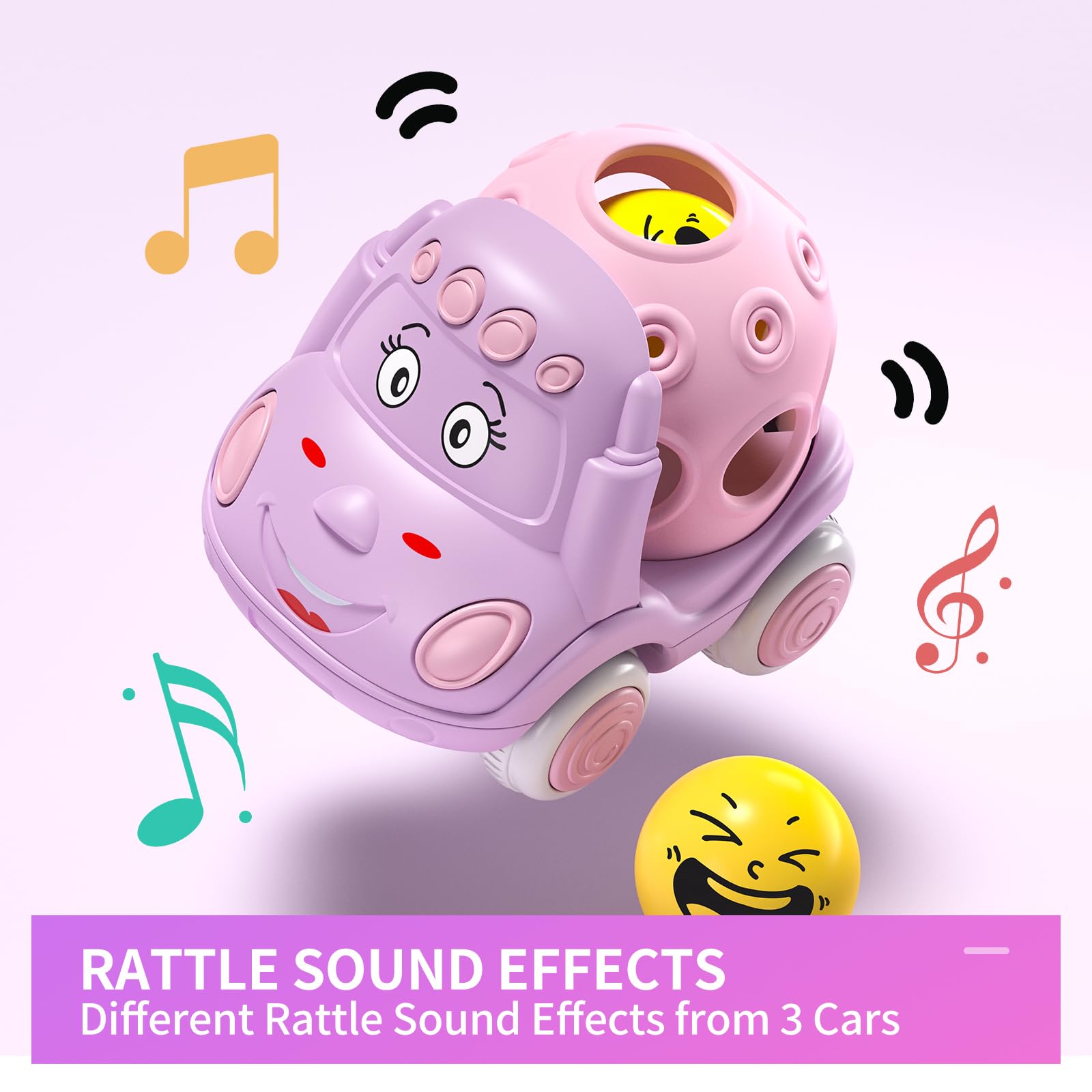 XFFFun baby girl car rattle sound, auditory cue supports sensory exploration.