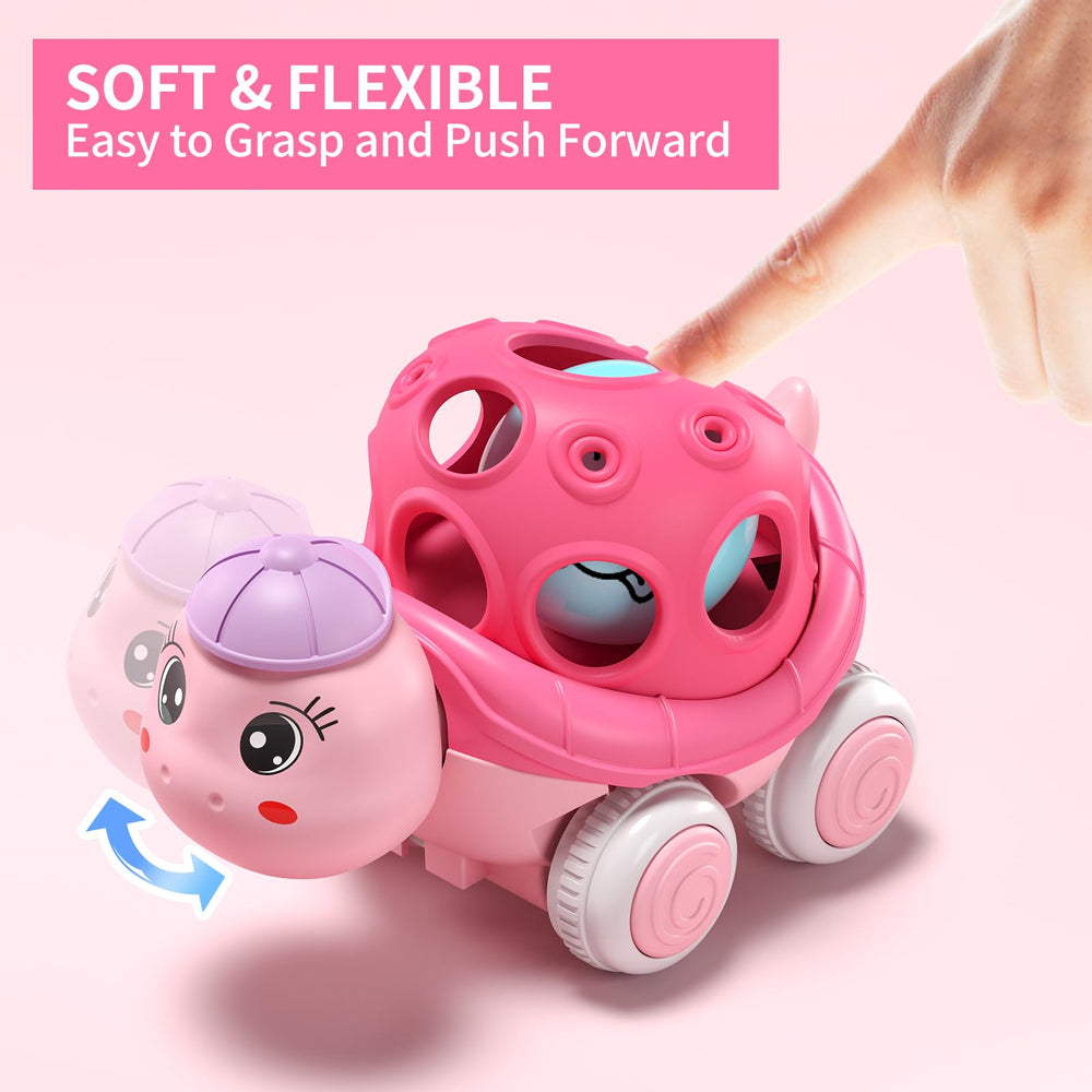 XFFFun baby girl car rolling wheels, lightweight push toy for little hands.