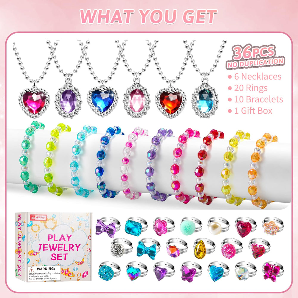 XFFFun princess bracelets offer flexible fit for comfortable dress-up play.