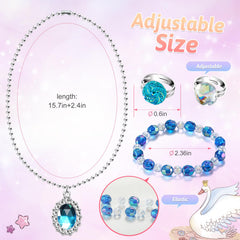 XFFFun princess necklaces provide easy wear and sparkle for pretend play.