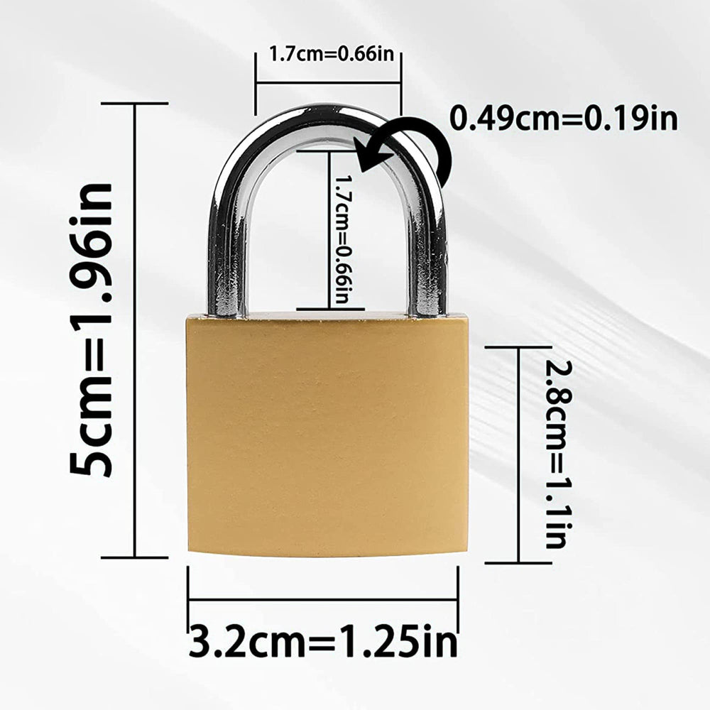 XFJSAK keyed padlock with three keys included for luggage