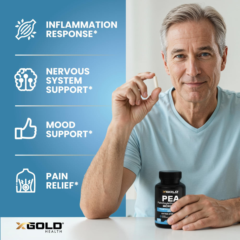X Gold Health vegetarian capsules close-up for a clean, plant-based supplement