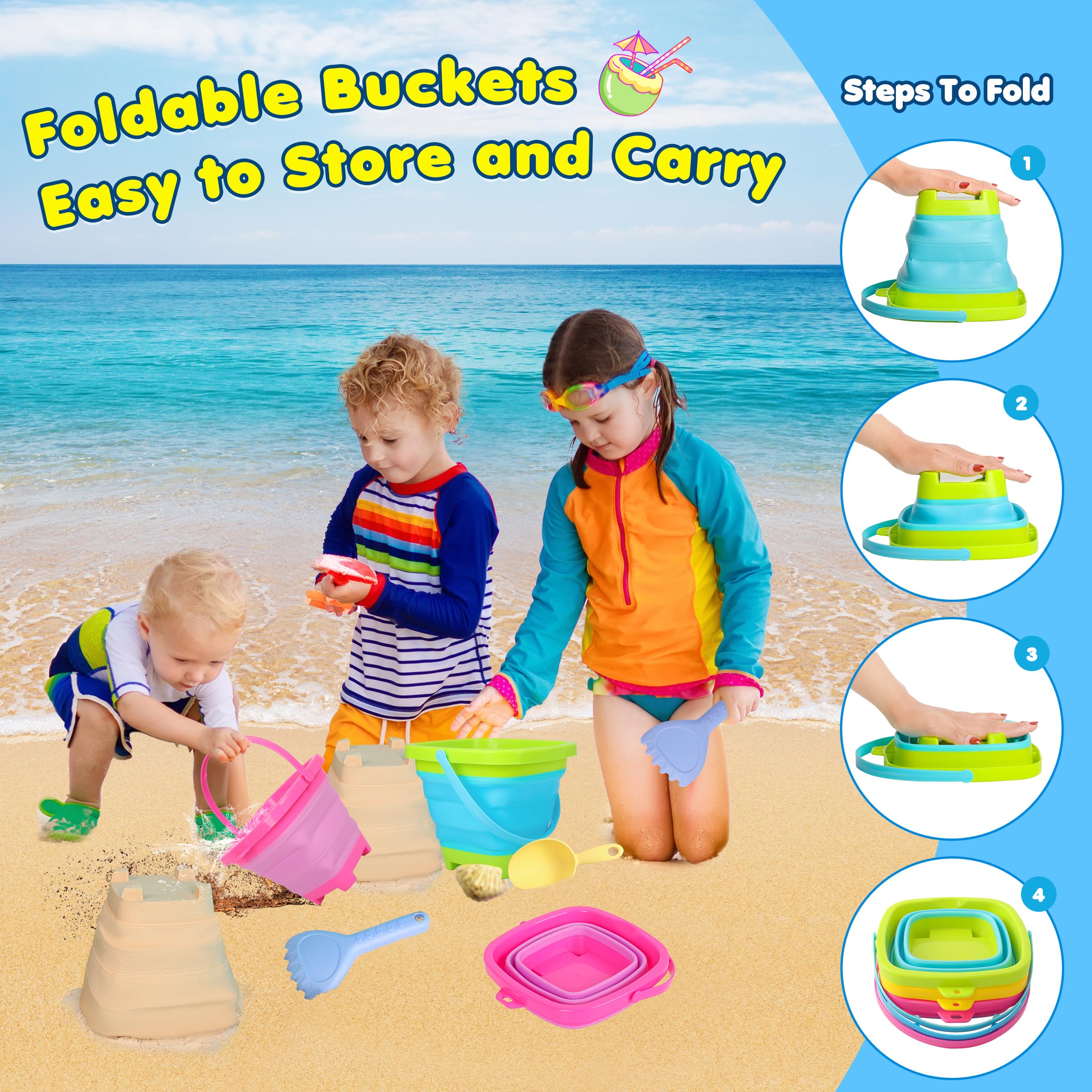 Xgunion beach shovel and rake set for kid-friendly sand play
