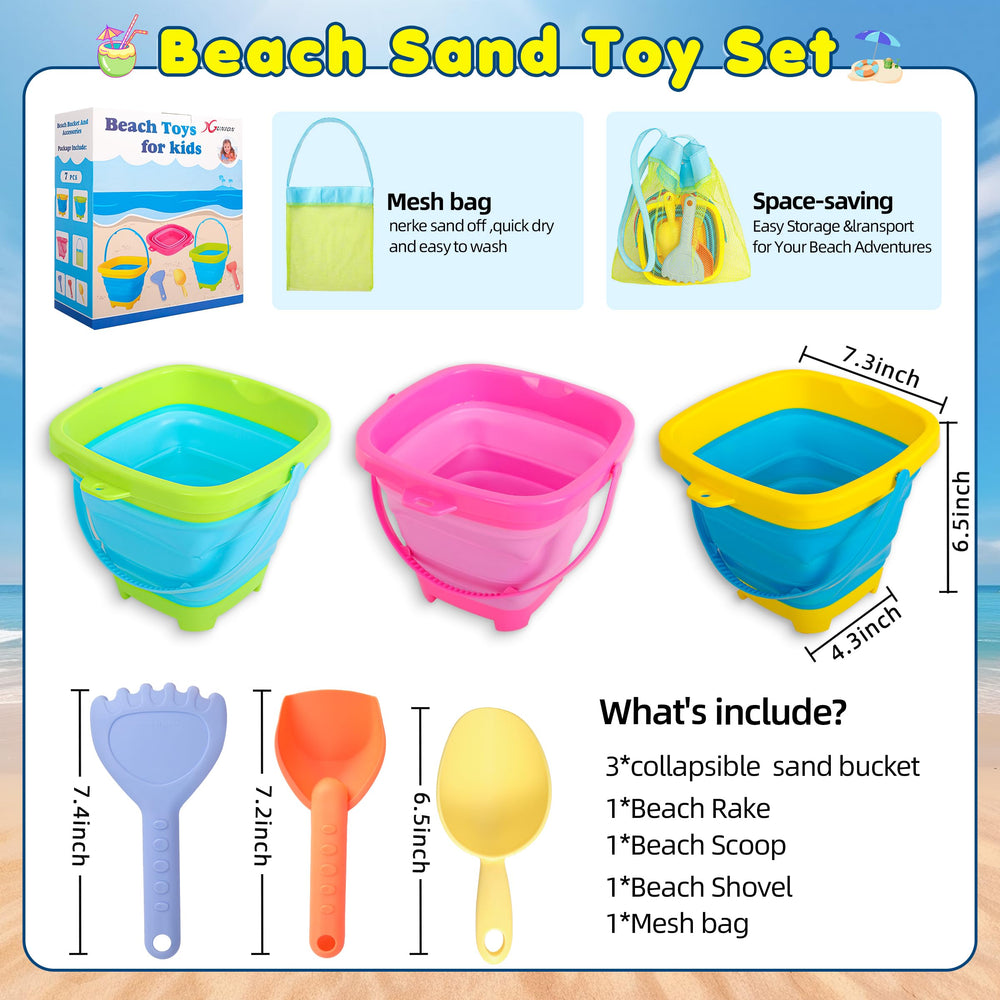 Xgunion foldable beach bucket compact when folded for easy storage