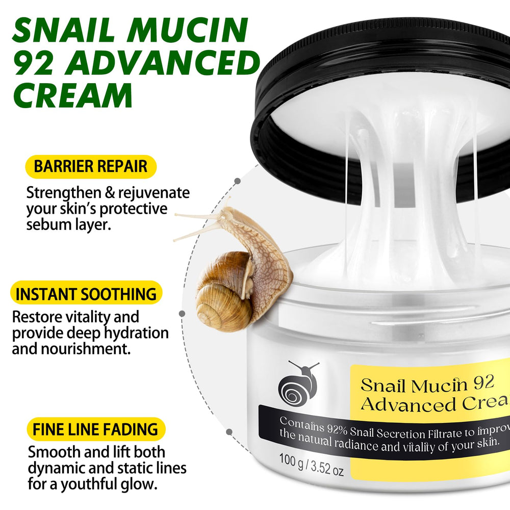 xiamofuzhou snail mucin 92 percent cream face application—gentle hydration