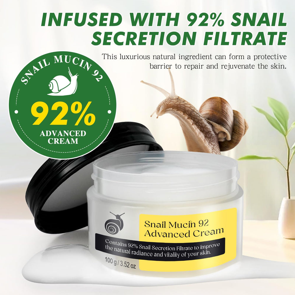 xiamofuzhou snail mucin 92 percent cream texture close-up—fast absorption