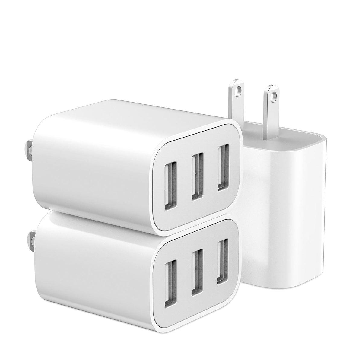 XIANGHONGYIAN 3-Port USB Wall Charger front view, compact home charging hub
